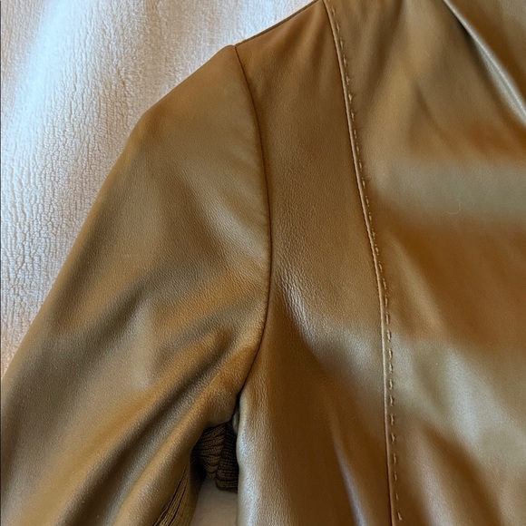 Vince Brown Leather Women's Jacket - Picture 6 of 9
